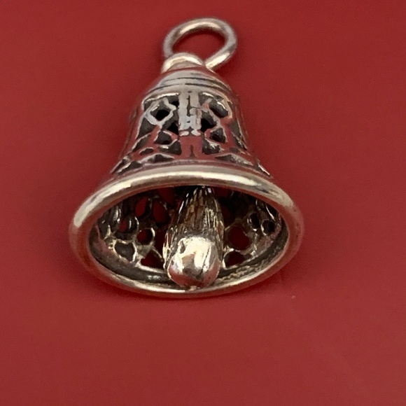 Ornate Bell Working Clacker Vintage Sterling Silver Jewelry Charm #collector - Picture 3 of 4